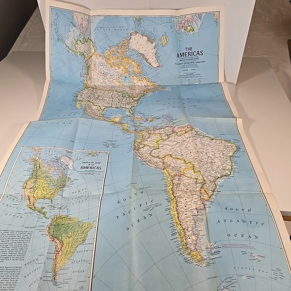 National Geographic Aug 79 Map Bird Migration In The‎ Americas & Whales Of World
